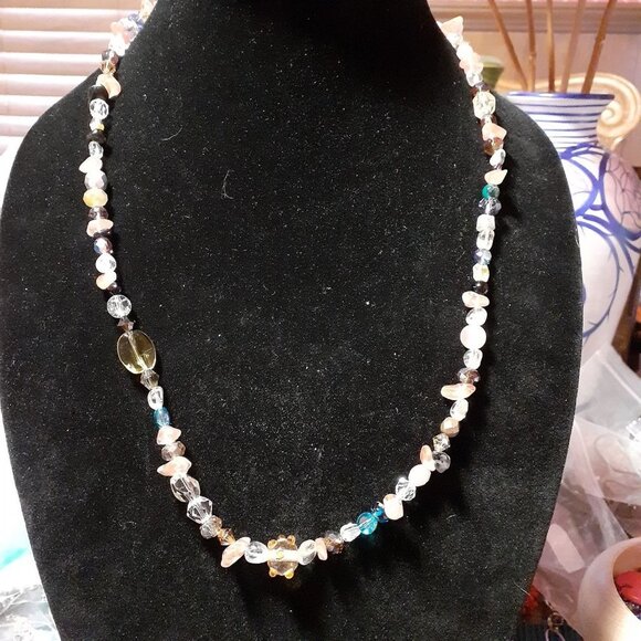 Handmade Beaded Glass Necklace 22" - Picture 1 of 5